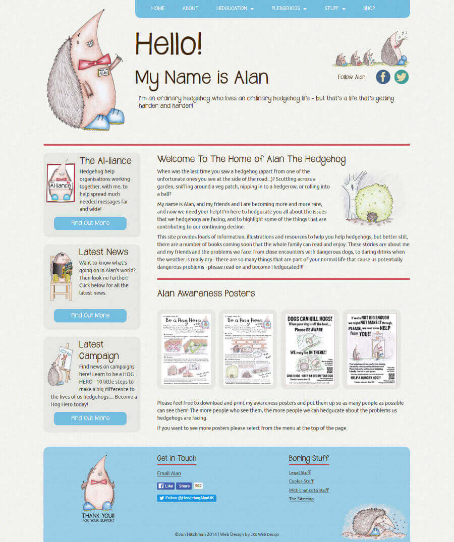 Alan The Hedgehog website
